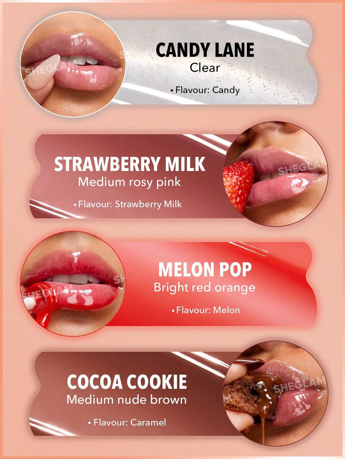 SHEGLAM crystal glaze moisturizing lip care- flavoured lipgloss