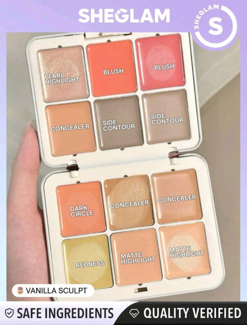SHEGLAM all about that face multifunctional face palette-blush bronzer highlighter contour