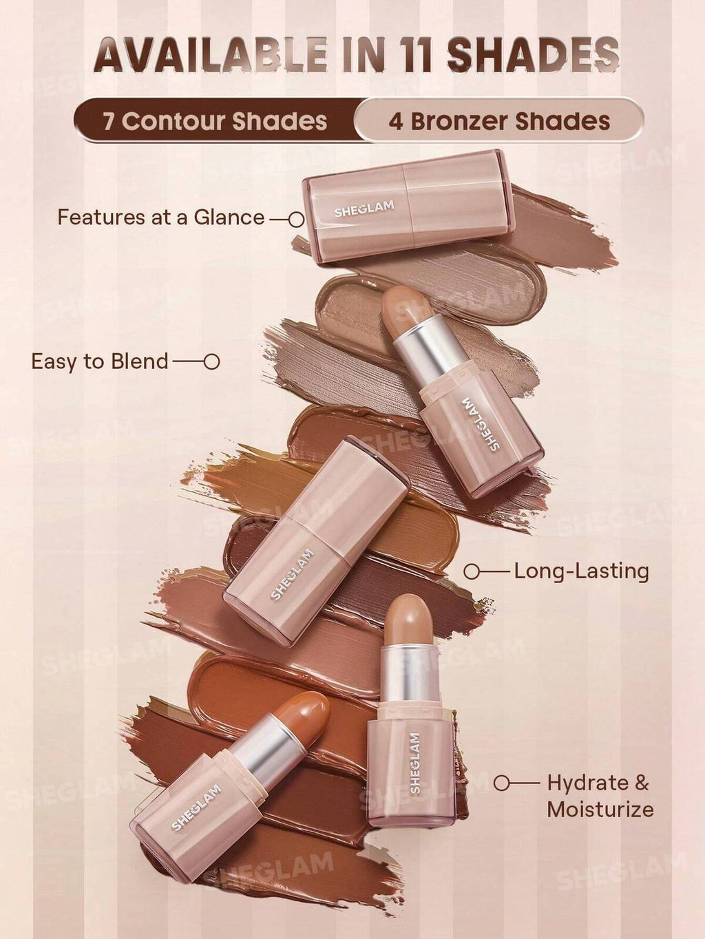 SHEGLAM buttery buff contour and bronzer stick. SHEGLAM contour stick advanced and new formula. Just after sheglam buttery bliss blush stick now in Pakistan 
