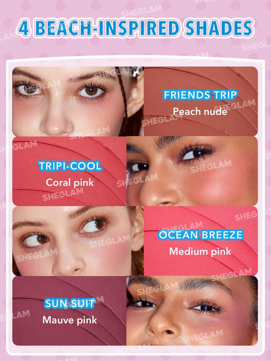 Hello Kitty｜SHEGLAM Coastal Charm Cream Blush ocean breeze