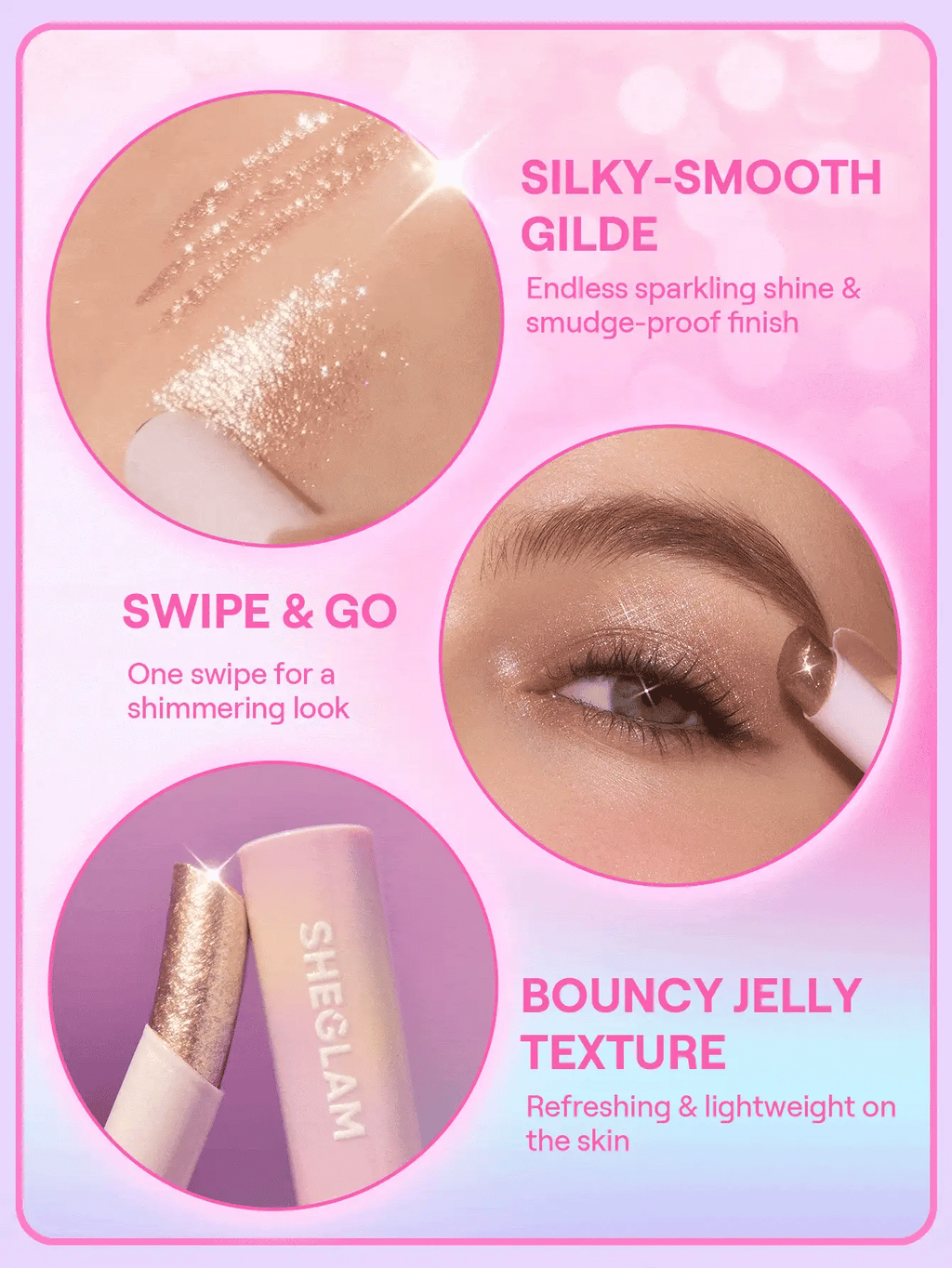 SHEGLAM crystal jelly glaze stick(shimmer stick)