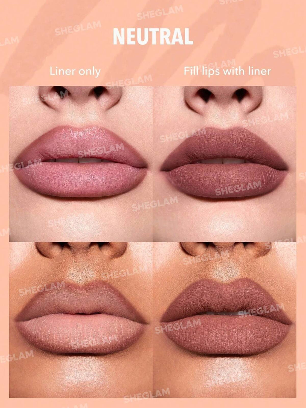 SHEGLAM so lippy lip liner set - AU Naturel (nude)