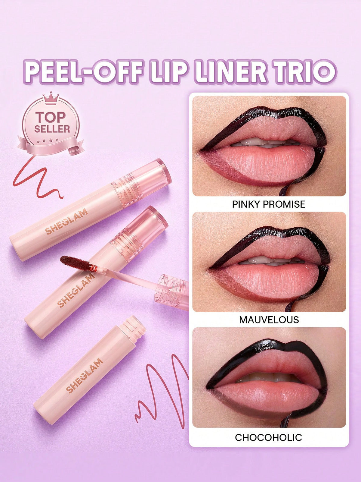 Sheglam peel off lip trio bundle