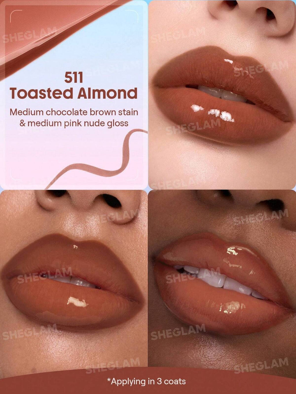 SHEGLAM line to shine peel off lip stain and gloss duo