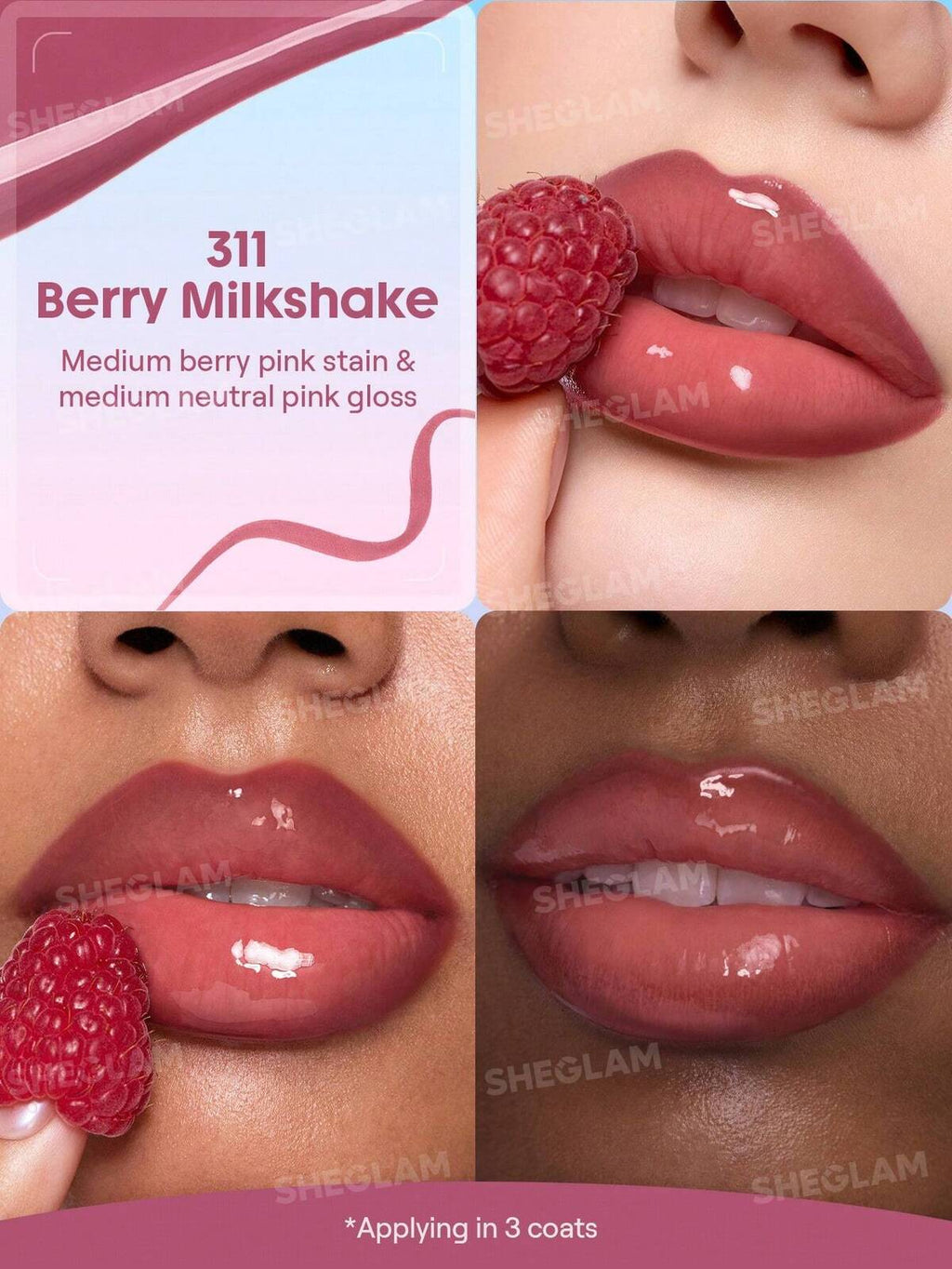 SHEGLAM line to shine peel off lip stain and gloss duo