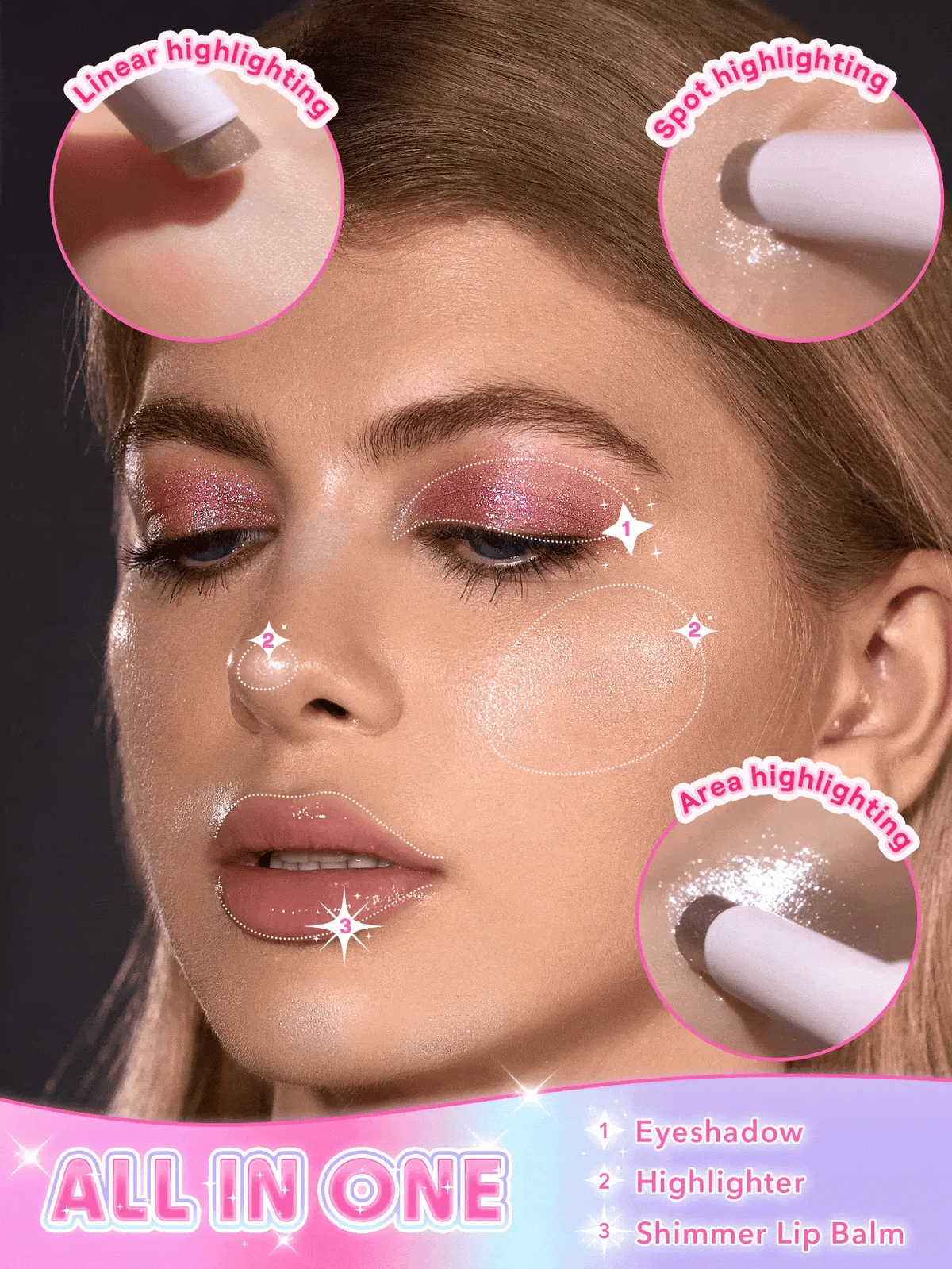 SHEGLAM crystal jelly glaze stick(shimmer stick)