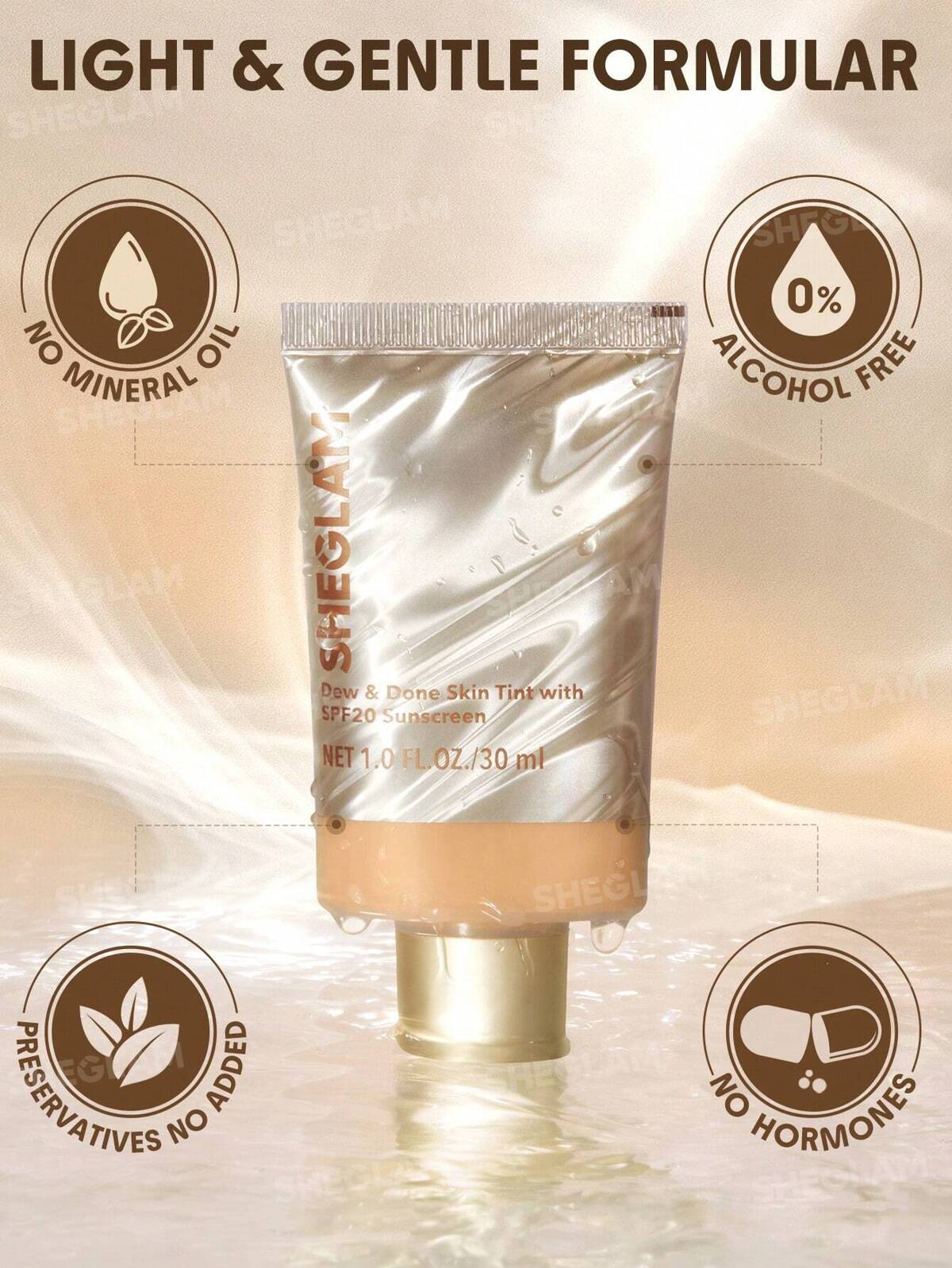 SHEGLAM Dew and Done skin tint with SPF-20 - Foundation